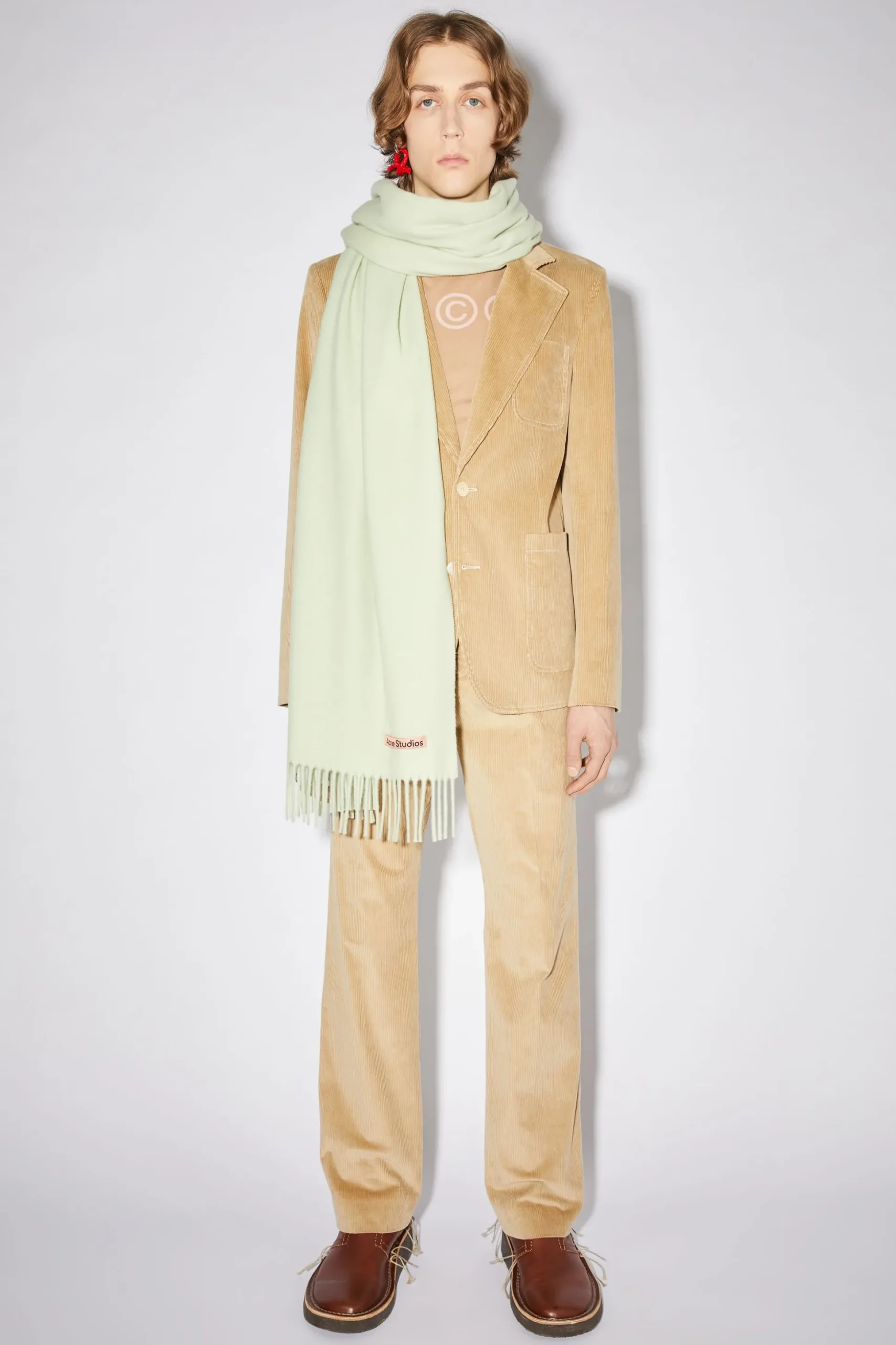 Oversized-Wollschal Mit Fransen