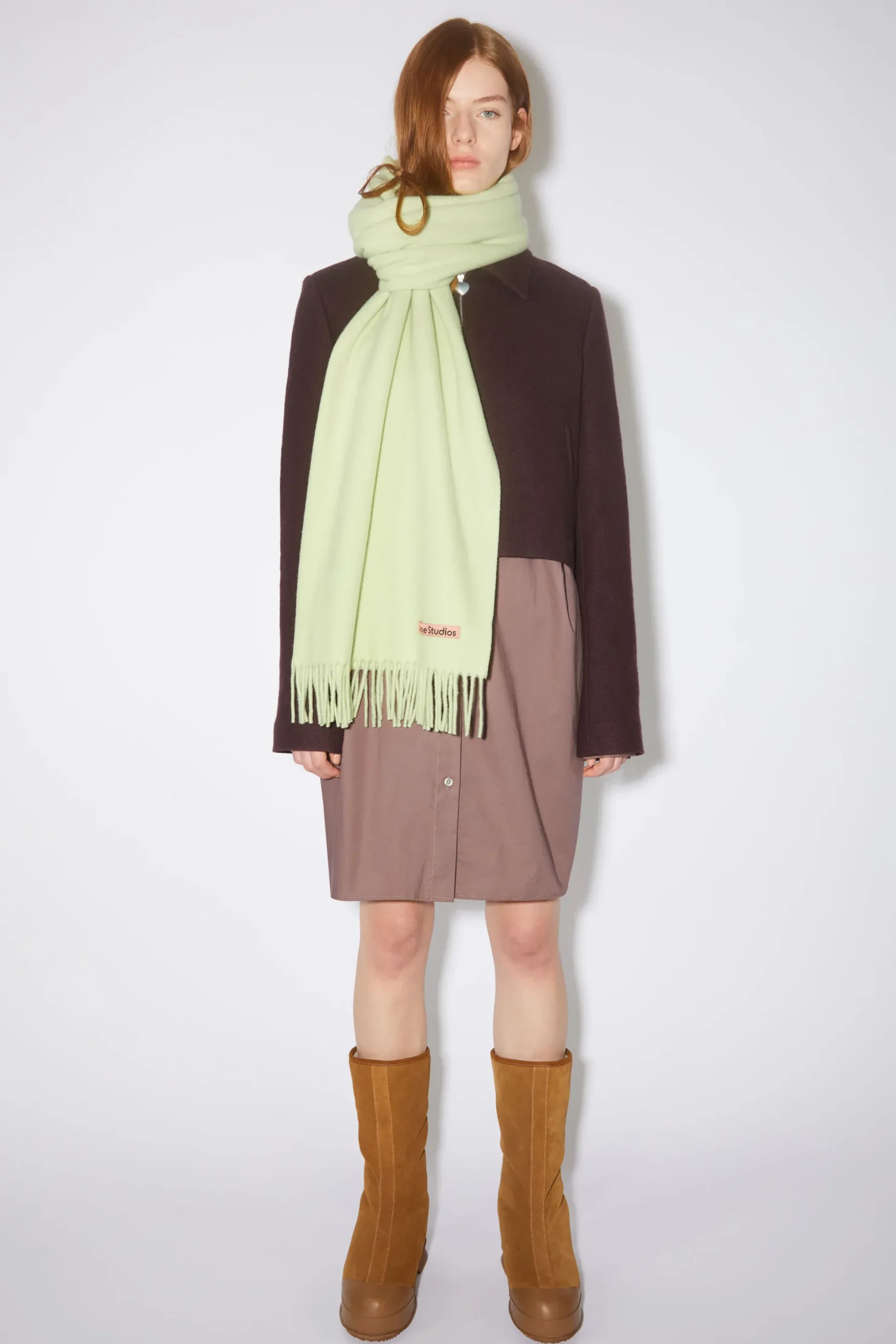 Oversized-Wollschal Mit Fransen