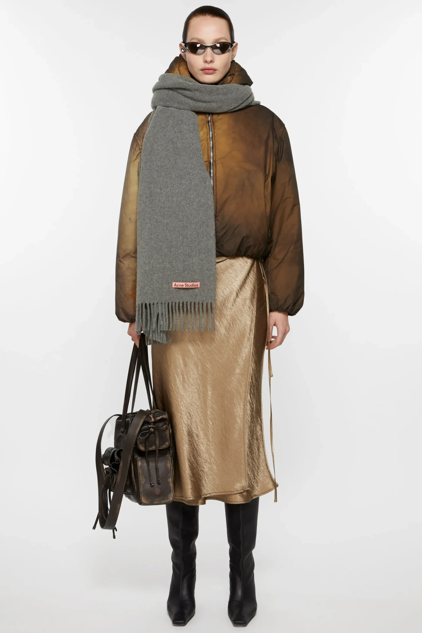 Oversized-Wollschal Mit Fransen