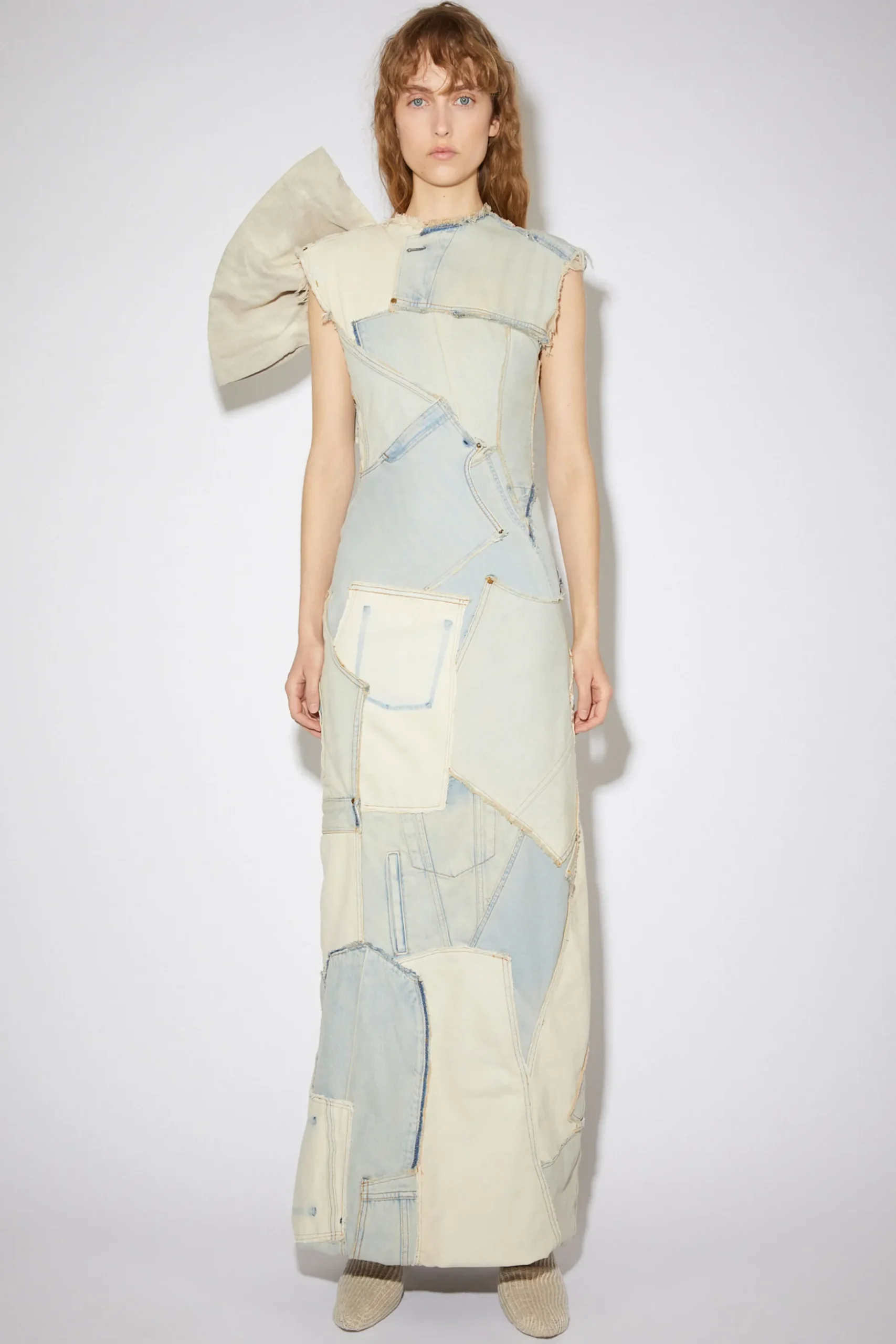 Patchwork-Kleid Aus Denim