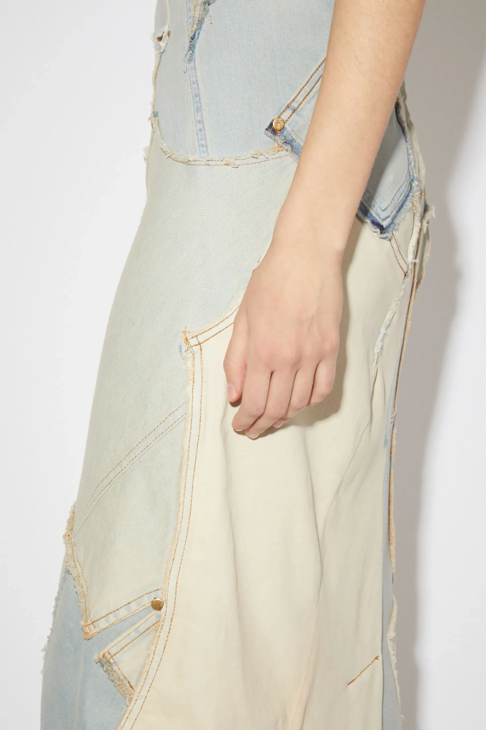 Patchwork-Kleid Aus Denim