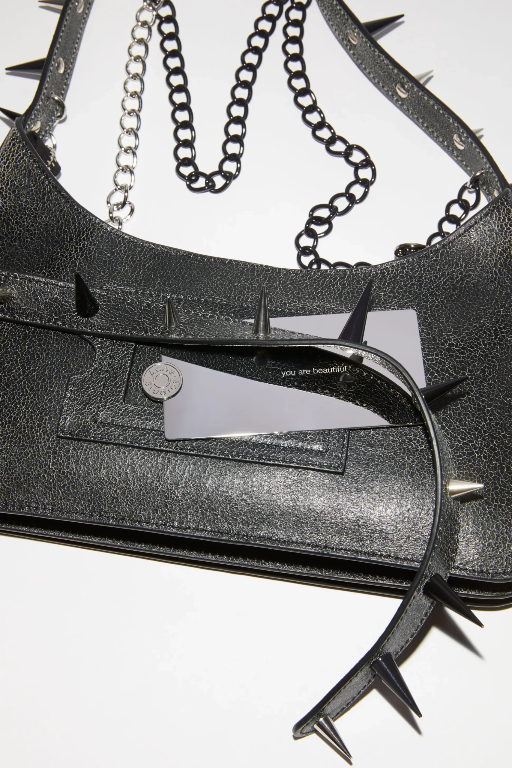 Platt Mini-Schultertasche Mit Spikes
