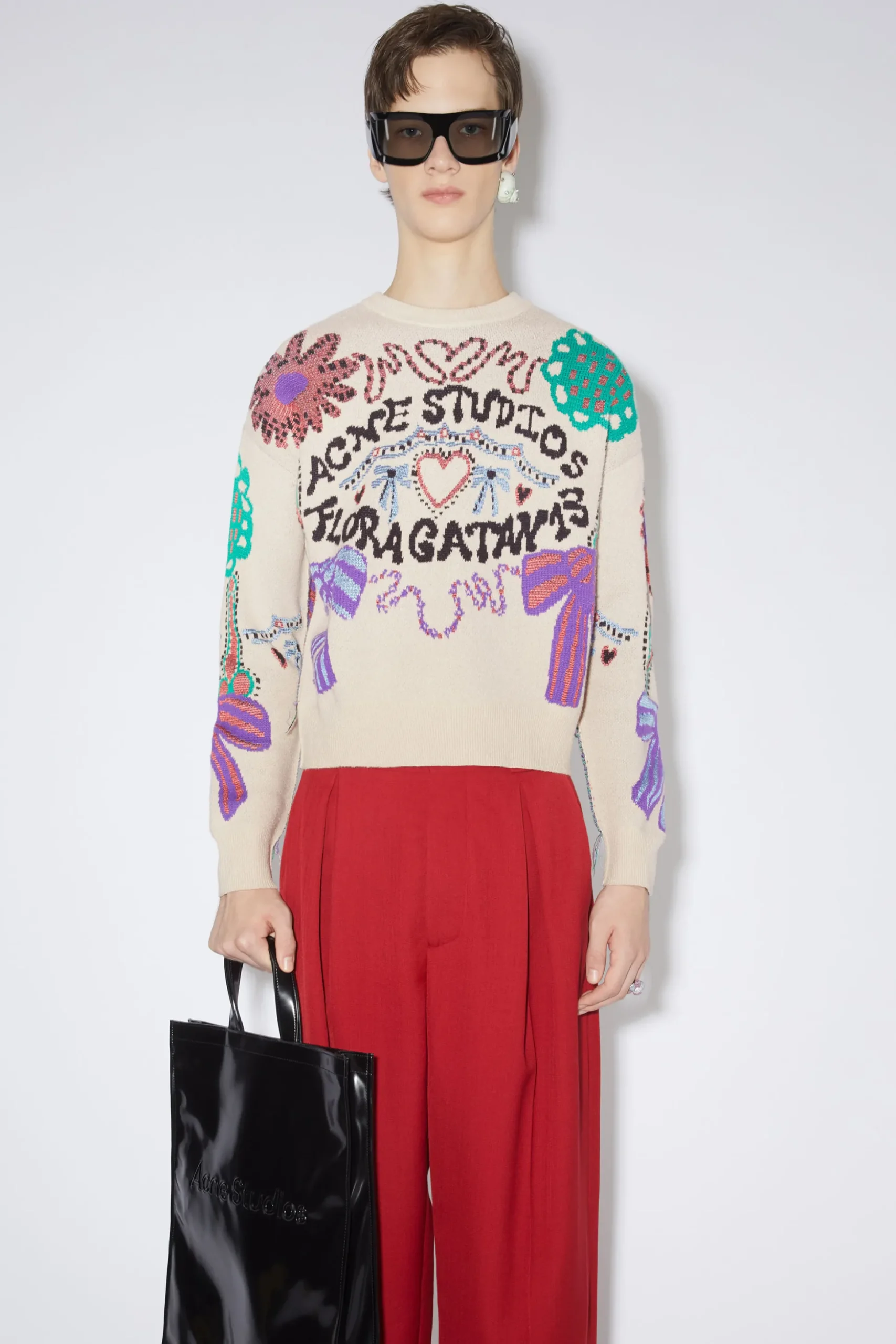 Pullover Mit Floragatan-Artwork Aus Jacquard