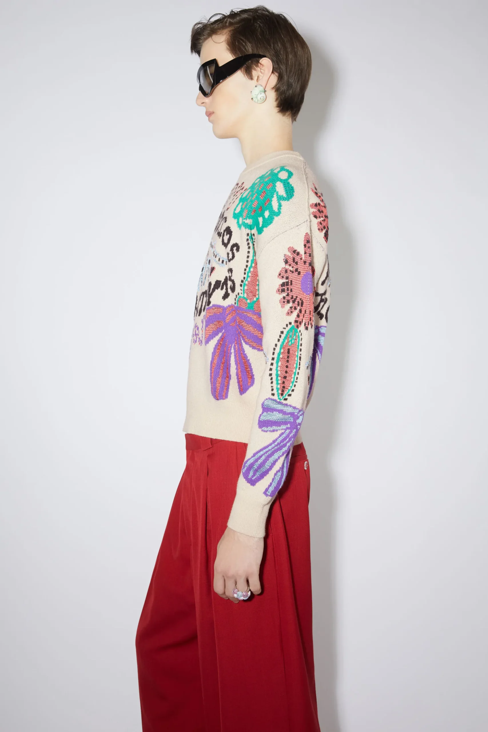 Pullover Mit Floragatan-Artwork Aus Jacquard
