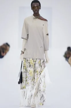 Rock Mit Blumenprint Und Fransen