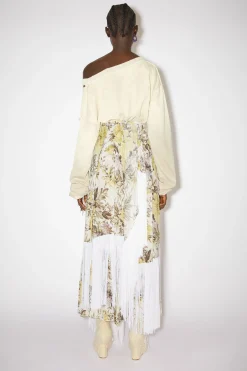 Rock Mit Blumenprint Und Fransen