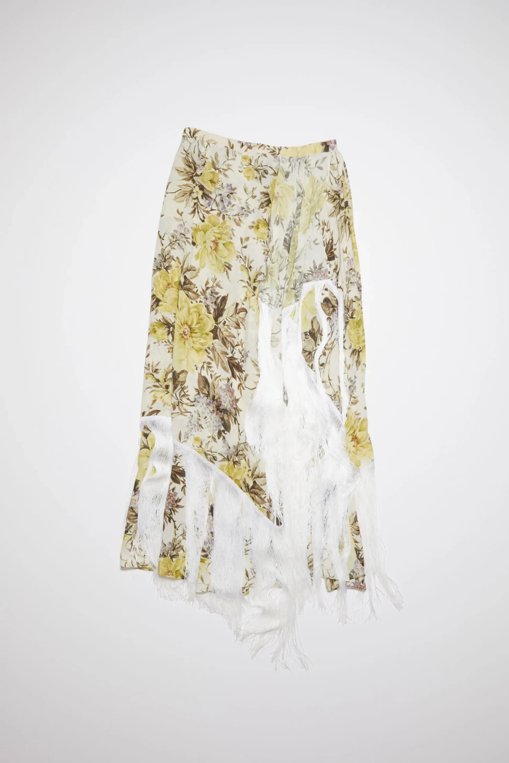 Rock Mit Blumenprint Und Fransen