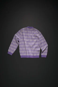 Strickcardigan Mit Face-Logo Im Schachbrettmuster