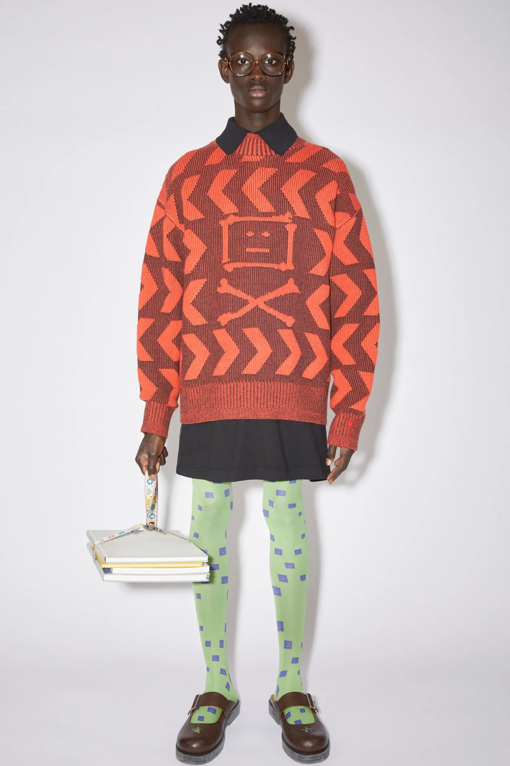Strumpfhose Mit Face-Logo