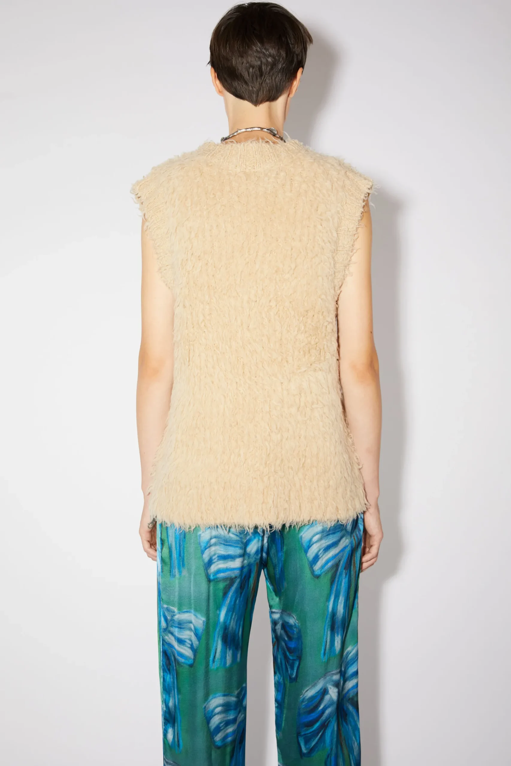 Weste Aus Flauschigem Merino-Woll-Mix