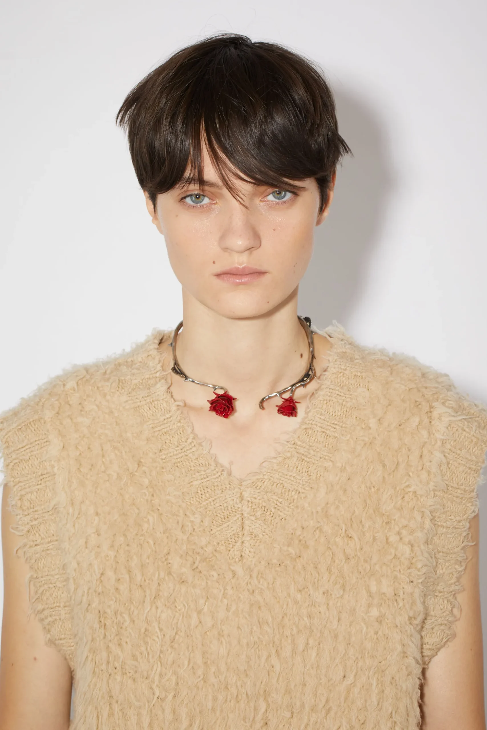 Weste Aus Flauschigem Merino-Woll-Mix