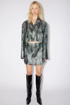 Zweireihige Lederjacke