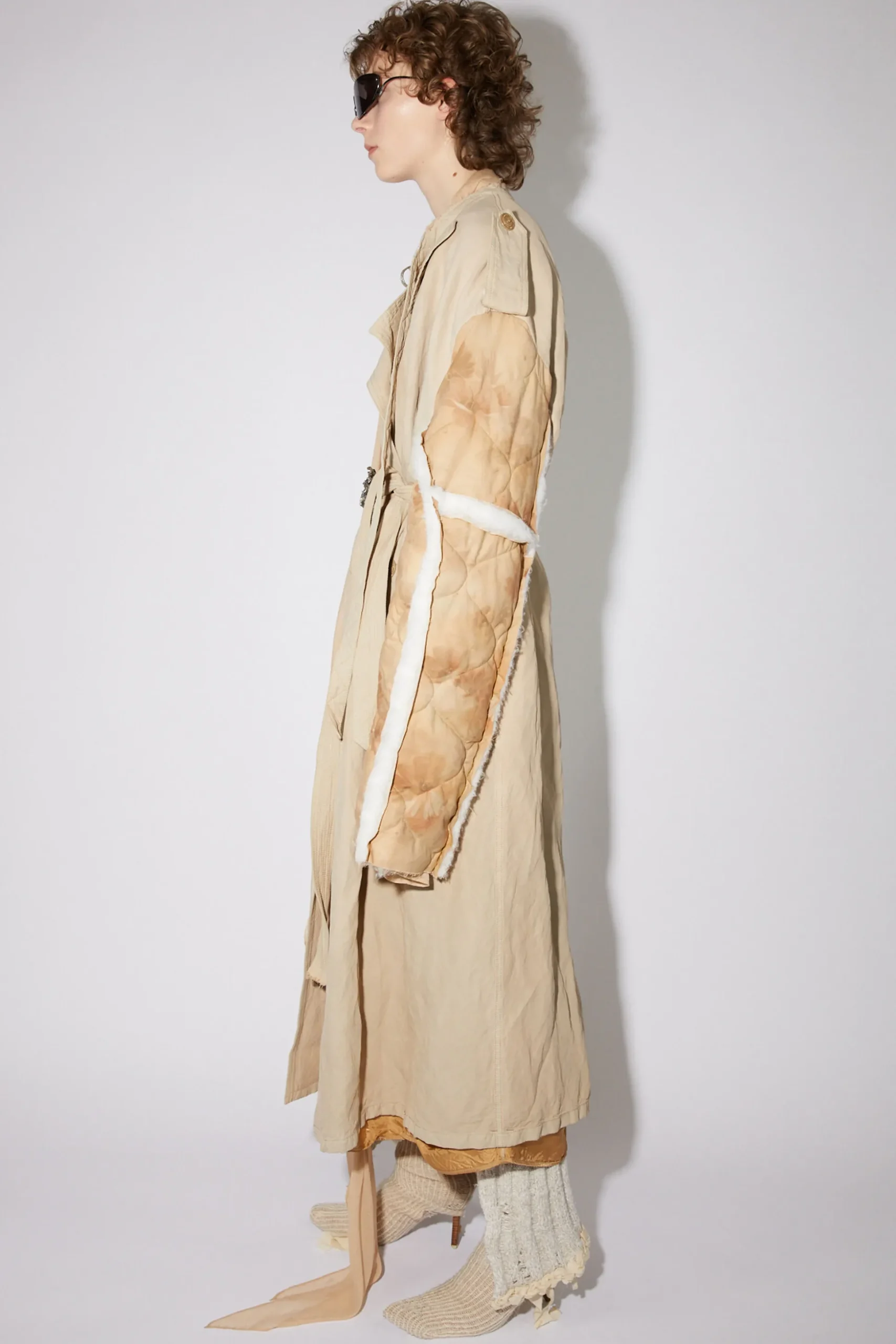 Zweireihiger Patchwork-Trenchcoat