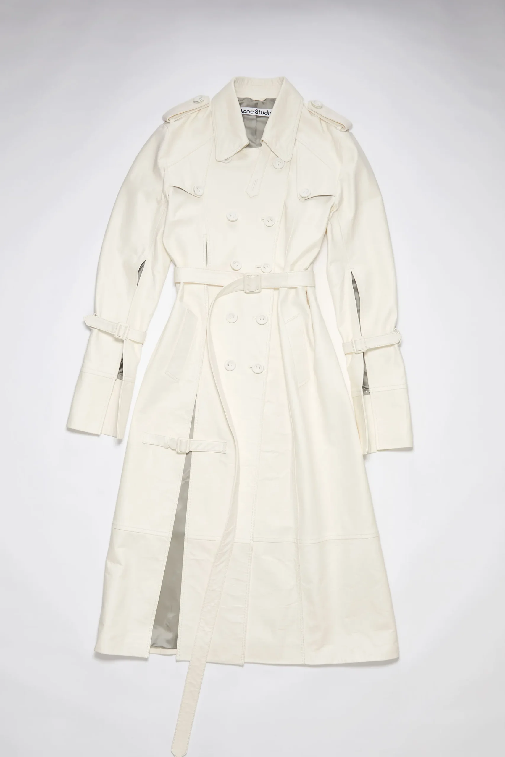 Zweireihiger Trenchcoat Aus Leder
